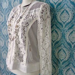 Extremely Unique Lace & Mesh Zip-Up Jacket
